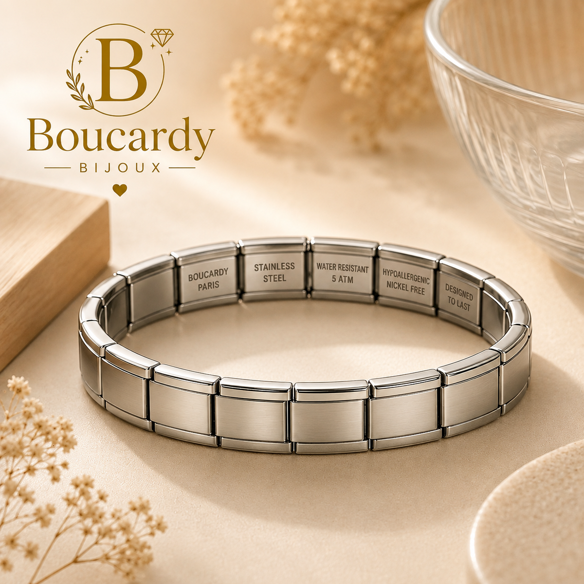 Bracelet minimaliste en acier inoxydable – vue principale