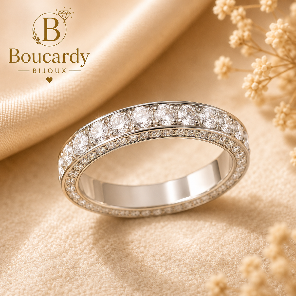 Bague Alliance Plaqué Argent – détail 2