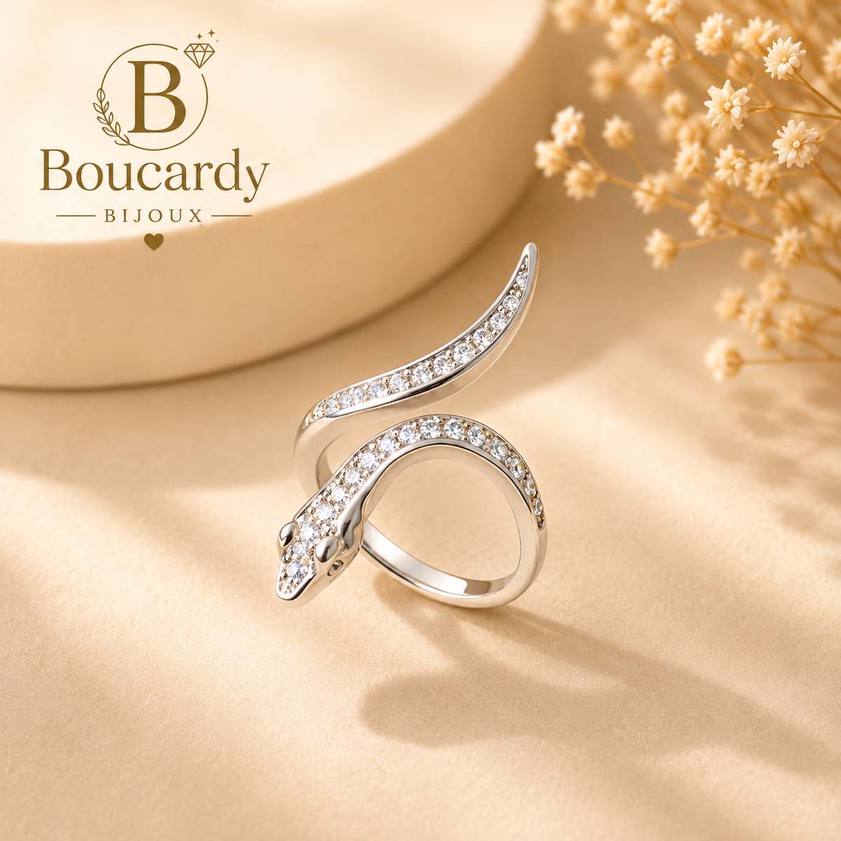 Bague croisée ouverte en acier inoxydable – détail 6