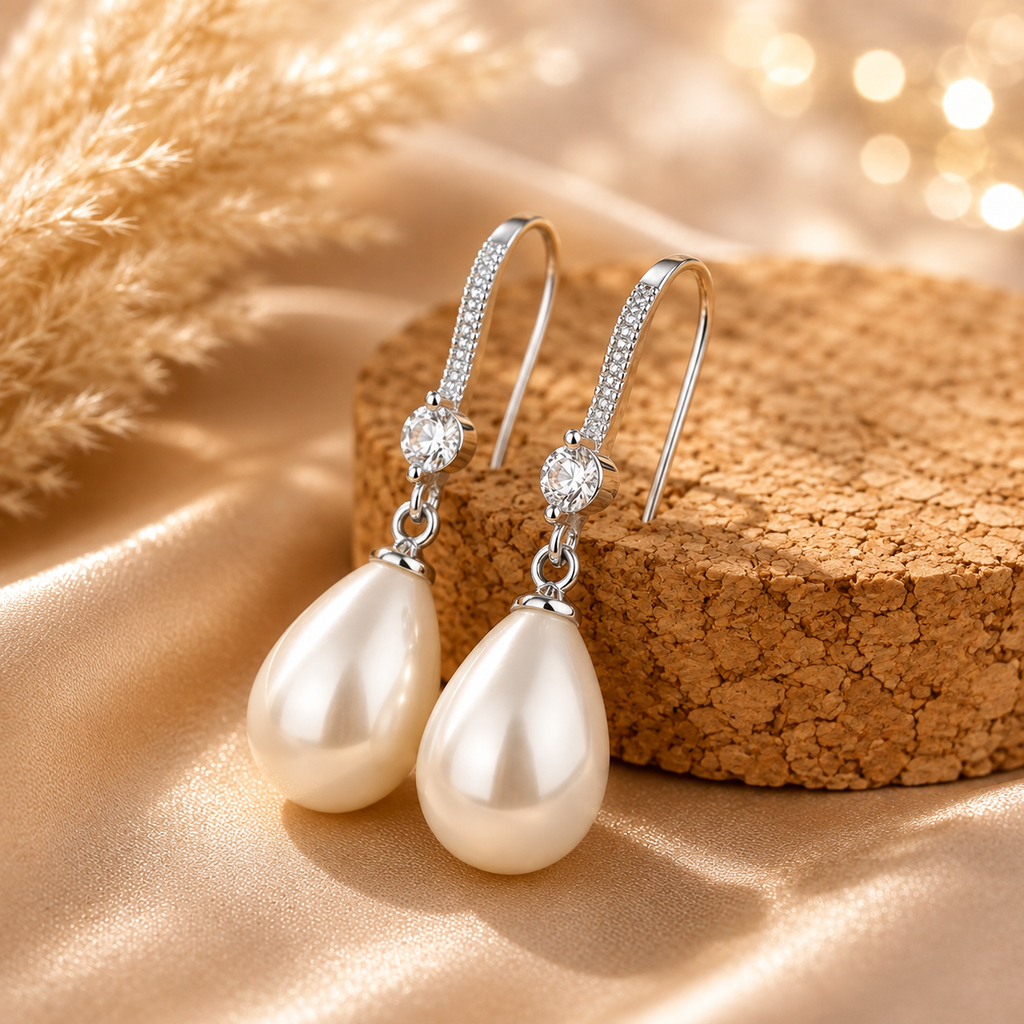 Boucles d’oreilles pendantes perles – vue principale
