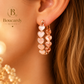 Boucles d’oreilles créoles cœurs rose gold – vue principale