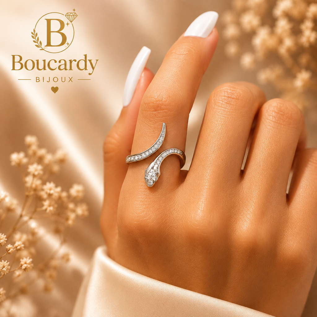 Bague croisée ouverte en acier inoxydable – détail 3