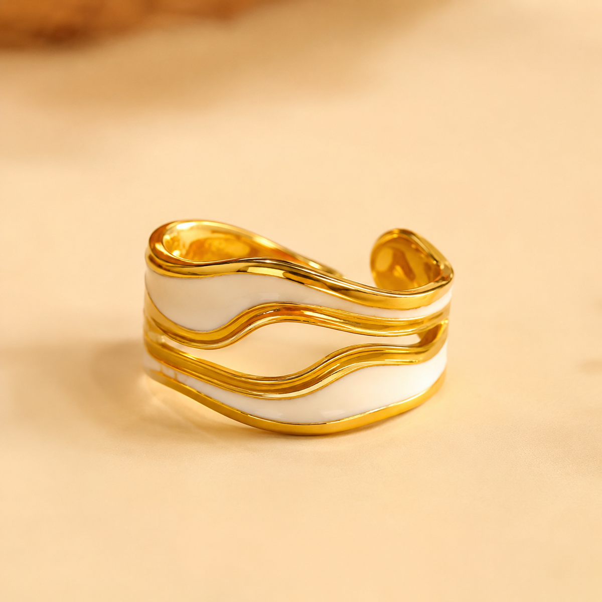 Bague Ajustable Plaqué Or 18K – détail 4