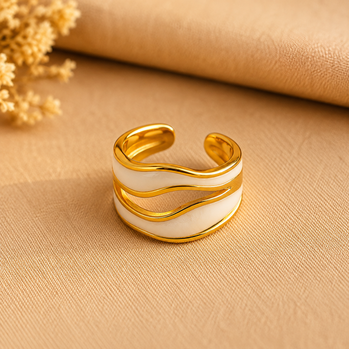 Bague Ajustable Plaqué Or 18K – détail 5