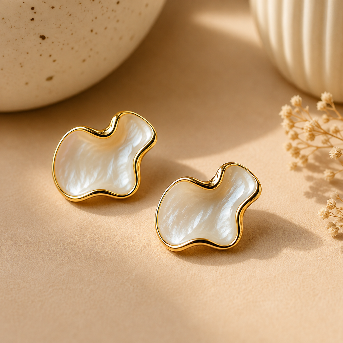 Boucles d’oreilles en émail et dorure – détail 2