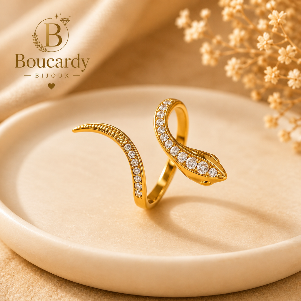 Bague croisée ouverte en acier inoxydable – détail 5