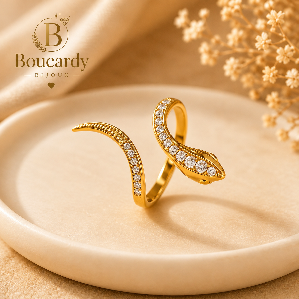 Bague croisée ouverte en acier inoxydable – détail 5