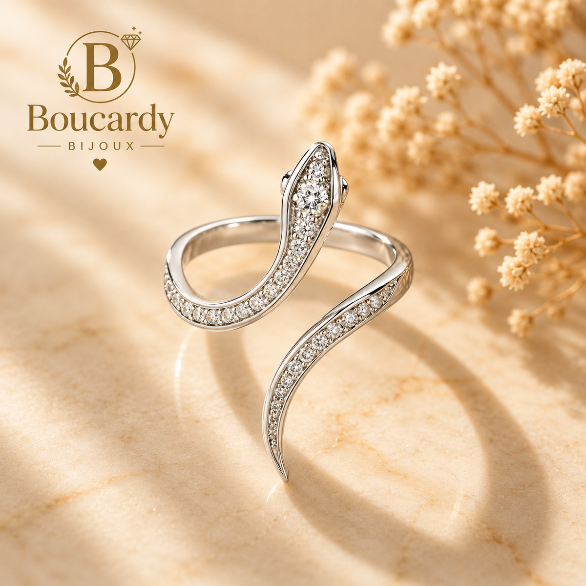 Bague croisée ouverte en acier inoxydable – détail 4