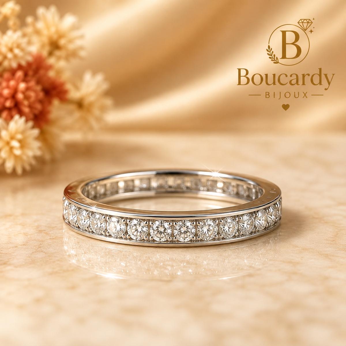 Bague Alliance Plaqué Argent – détail 4