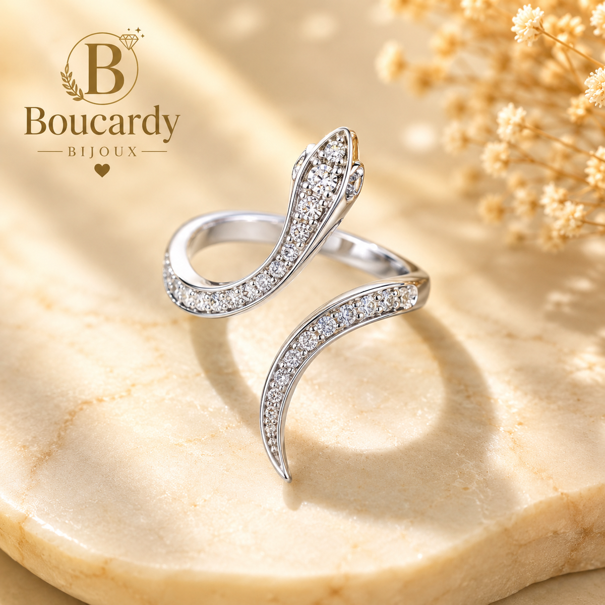 Bague croisée ouverte en acier inoxydable – vue principale