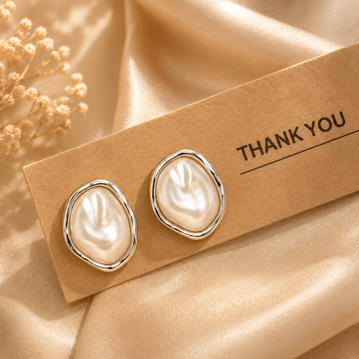 Boucles d'oreilles baroques en perles d’eau – détail 6