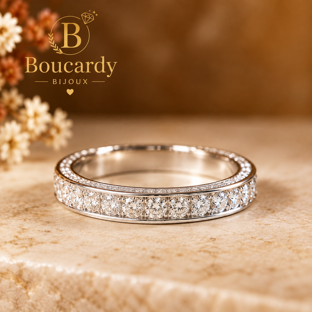 Bague Alliance Plaqué Argent – détail 3