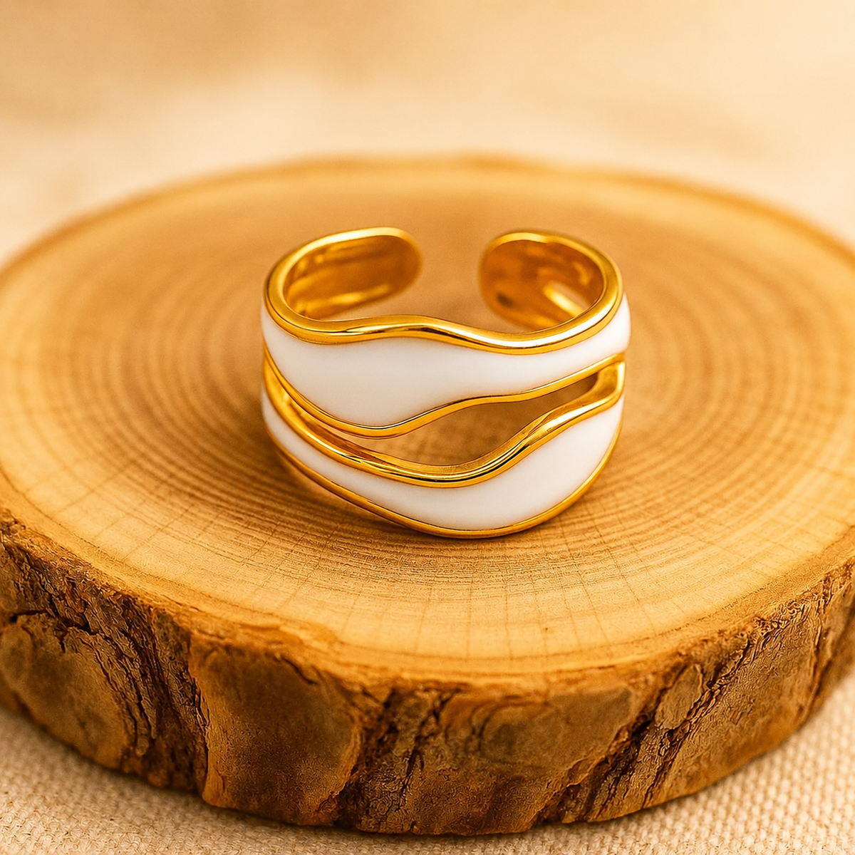 Bague Ajustable Plaqué Or 18K – détail 2