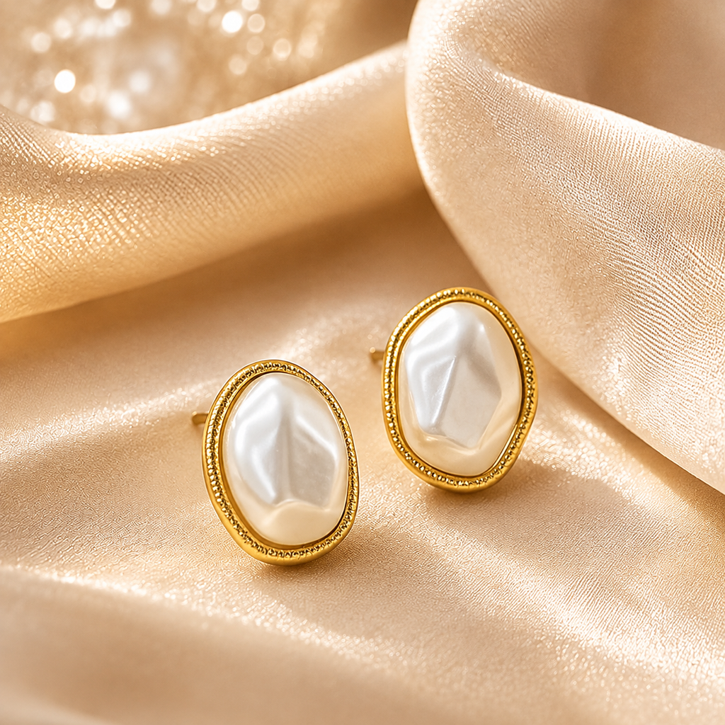 Boucles d'oreilles baroques en perles d’eau – détail 4