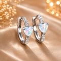 Boucles d’oreilles créoles cœur opale – vue principale
