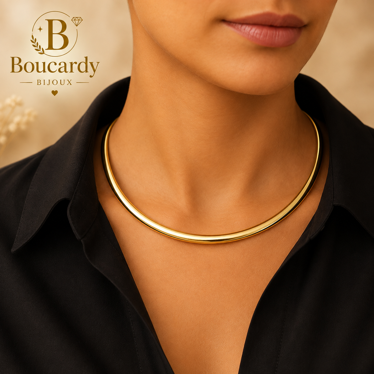 Collier torque rigide doré – vue principale