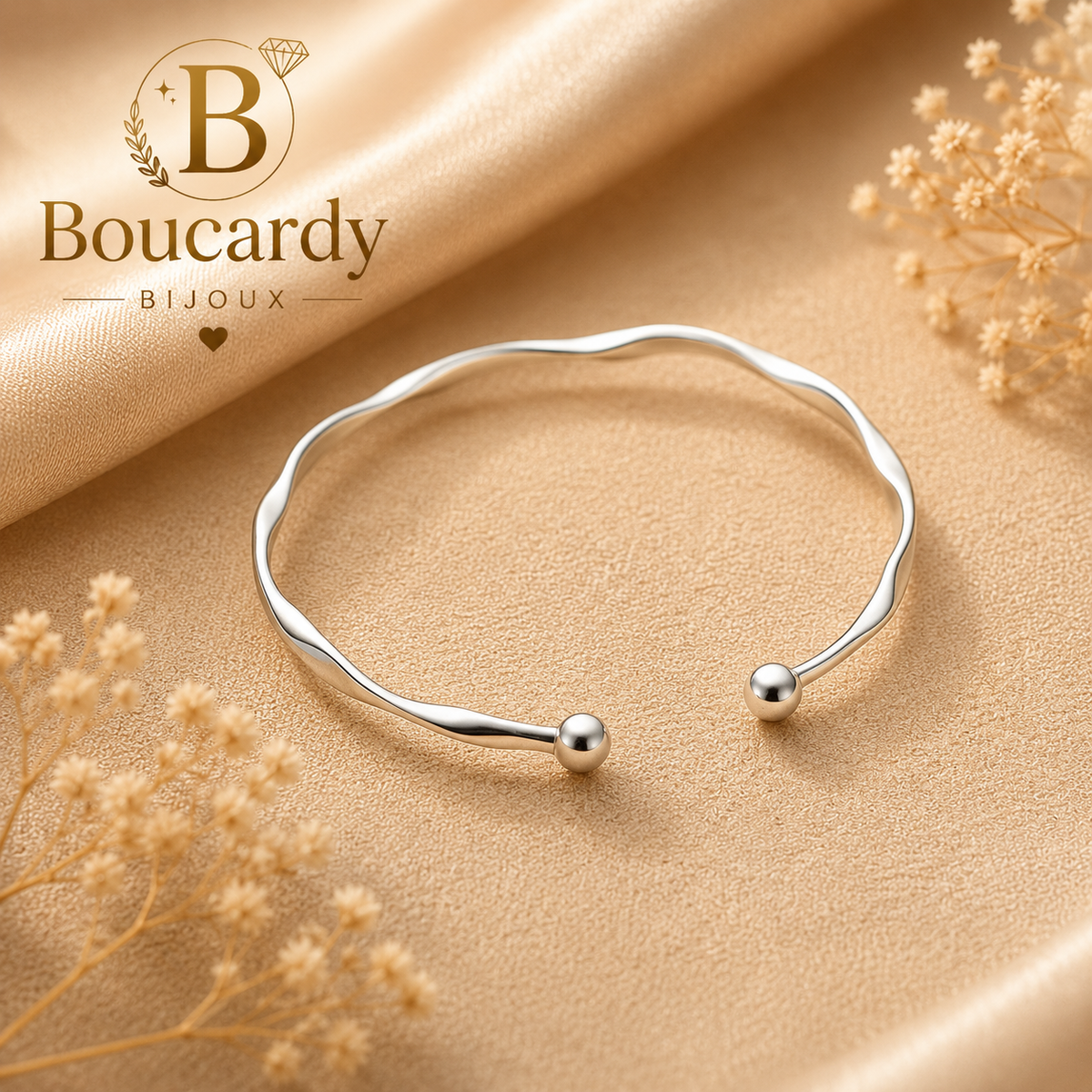 Bracelet jonc torsadé plaqué or 18 k – détail 6