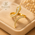 Bague croisée ouverte en acier inoxydable – détail 2