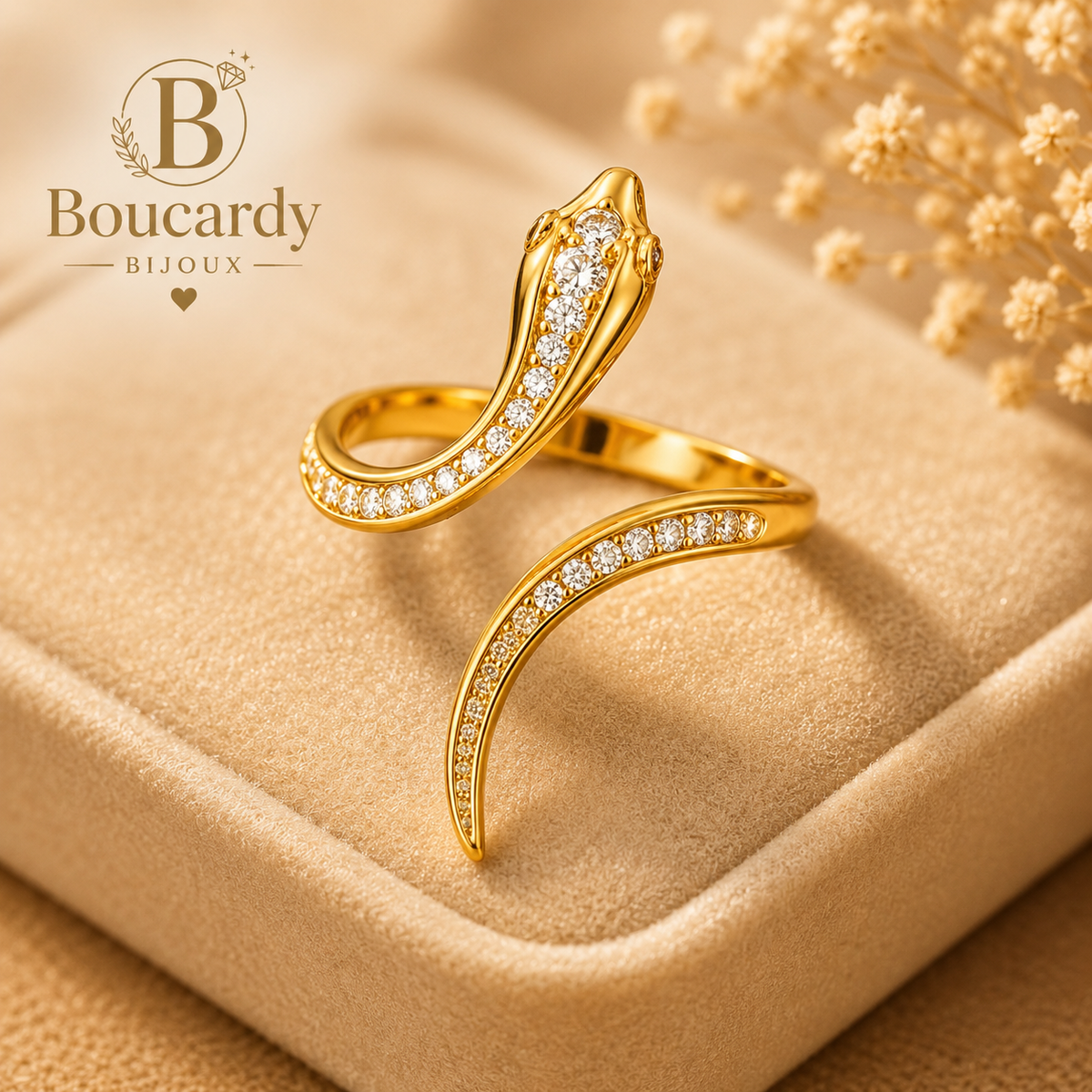 Bague croisée ouverte en acier inoxydable – détail 2
