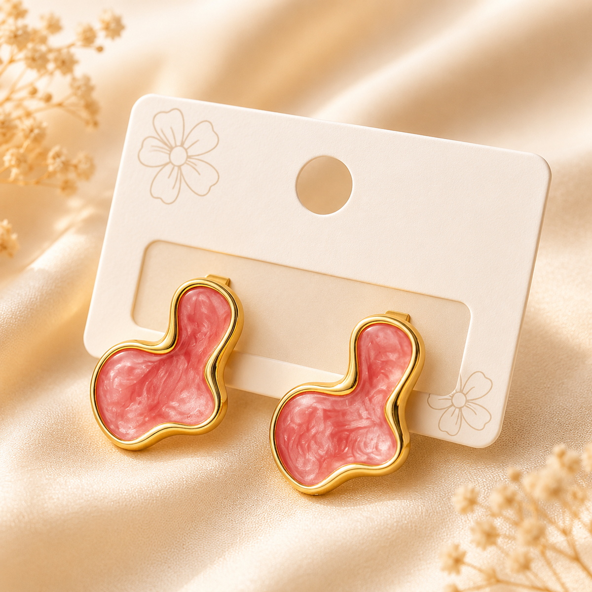 Boucles d’oreilles en émail et dorure – vue principale